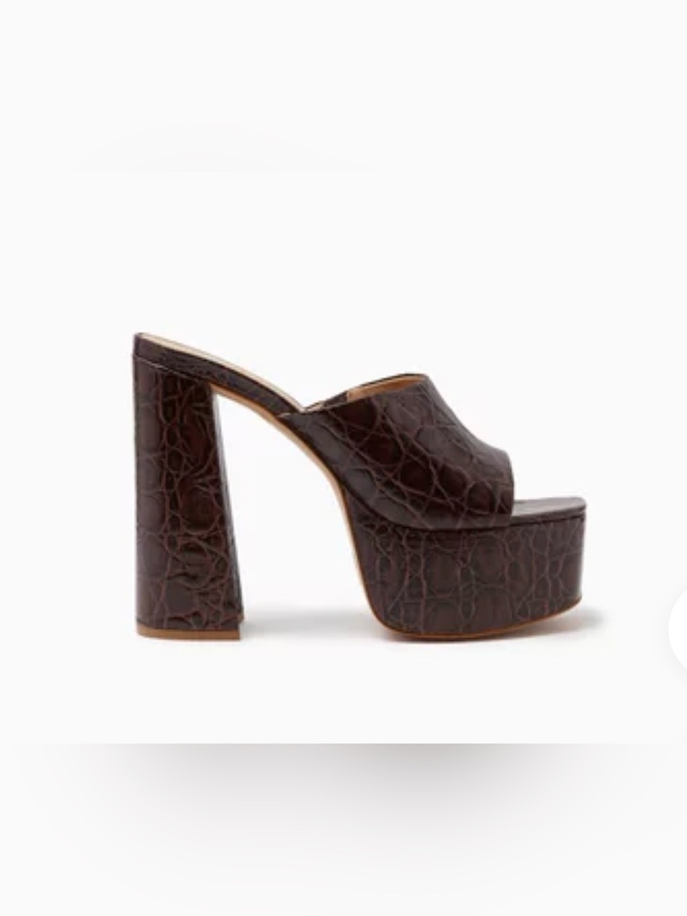 Schutz Darah Platform Mules in Crocodile-embossed Leather - Picture 15 of 16